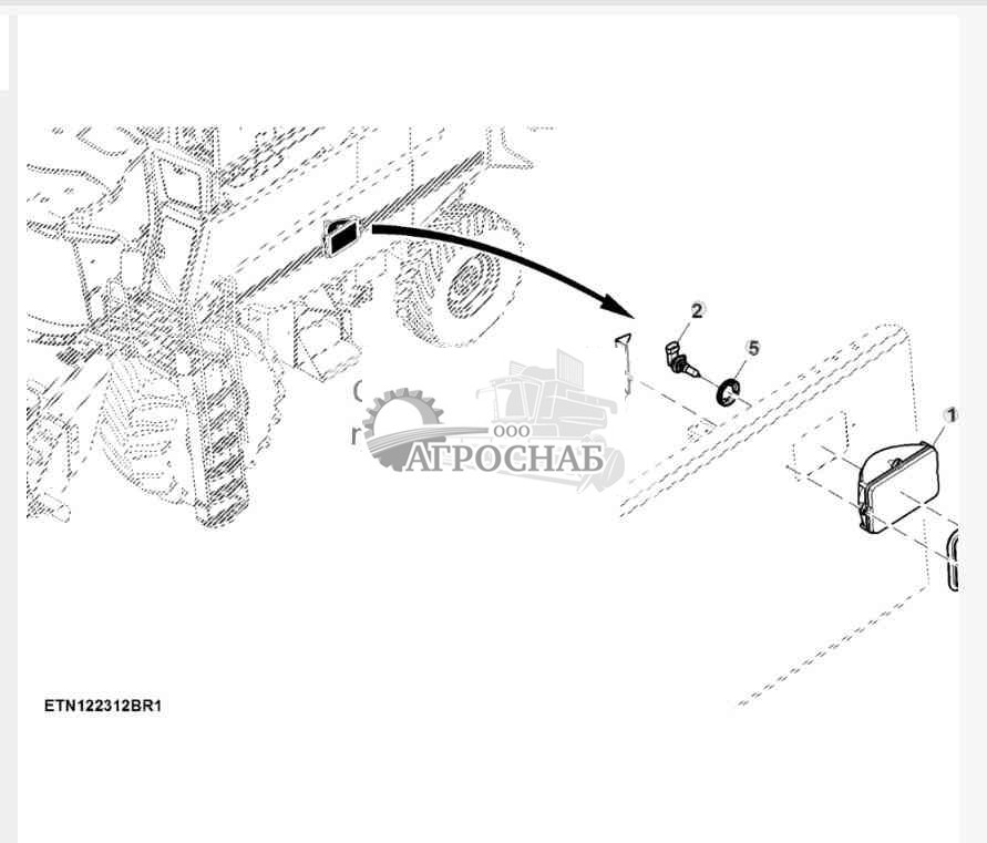 Сервисное освещение зерноочистки, лампа прожектора 